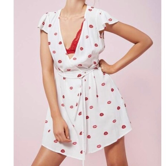 Lip print wrap dress - Picture 11 of 12